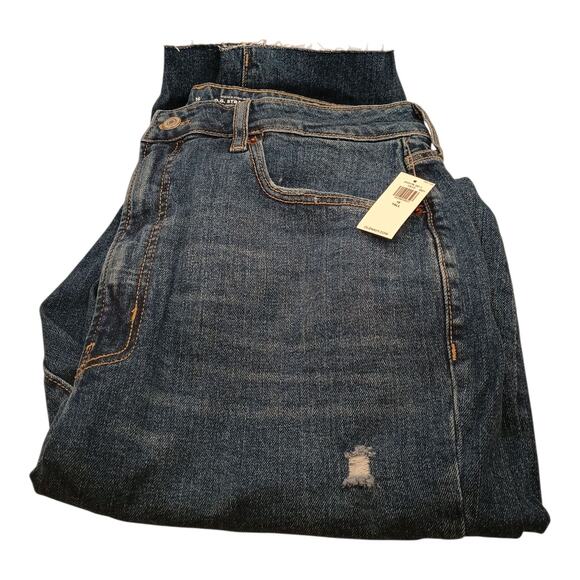 Old Navy‎ O.G. Straight High Rise Ankle Raw Hem Ripped Women's Size 16 Tall #6 - Picture 2 of 10